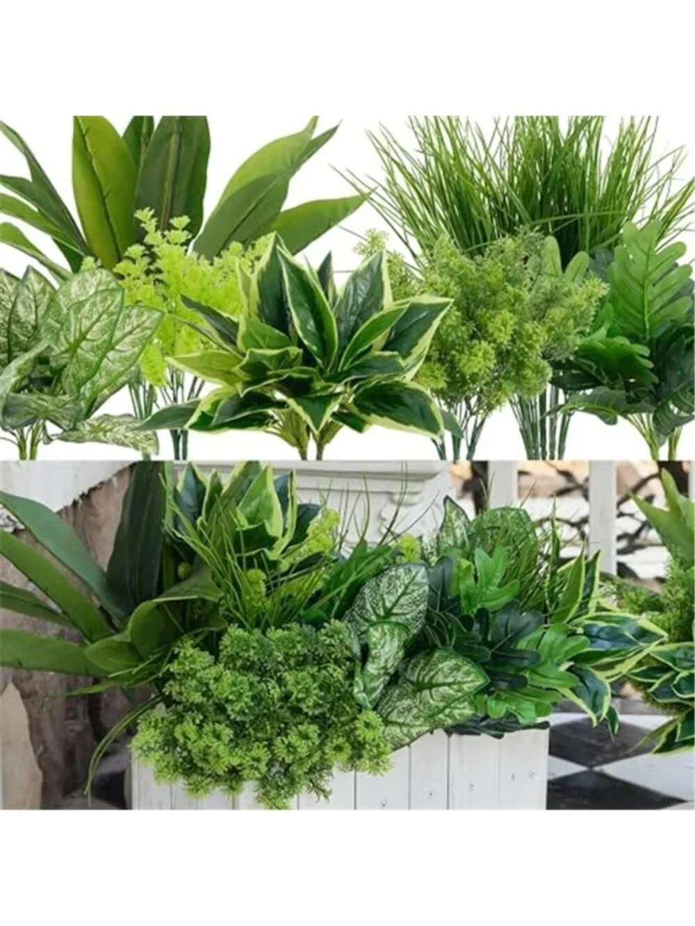 Artificial Boxwood Plants UV Resistant Fake Greenery Outdoor Porch Decor